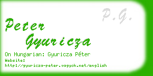 peter gyuricza business card